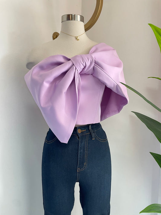 Lilac Bow Top
