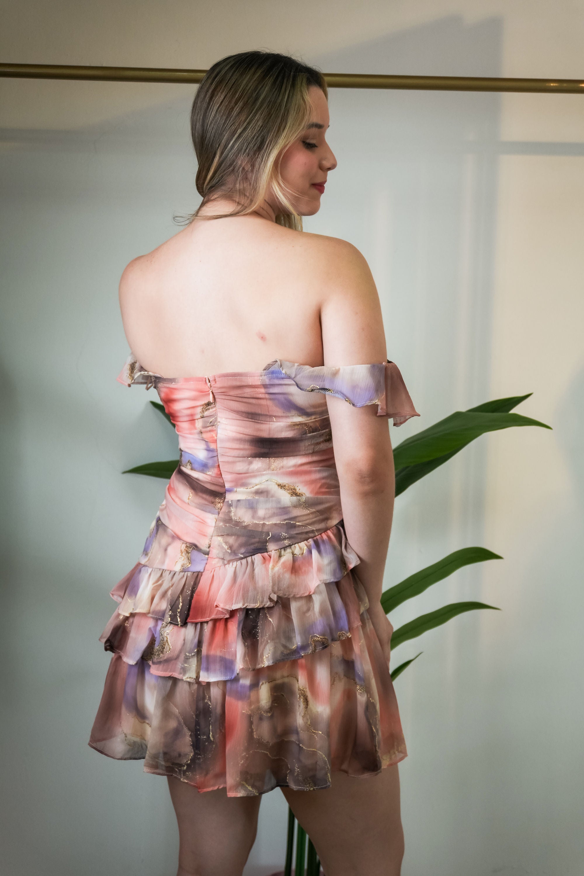 Peach mini dress