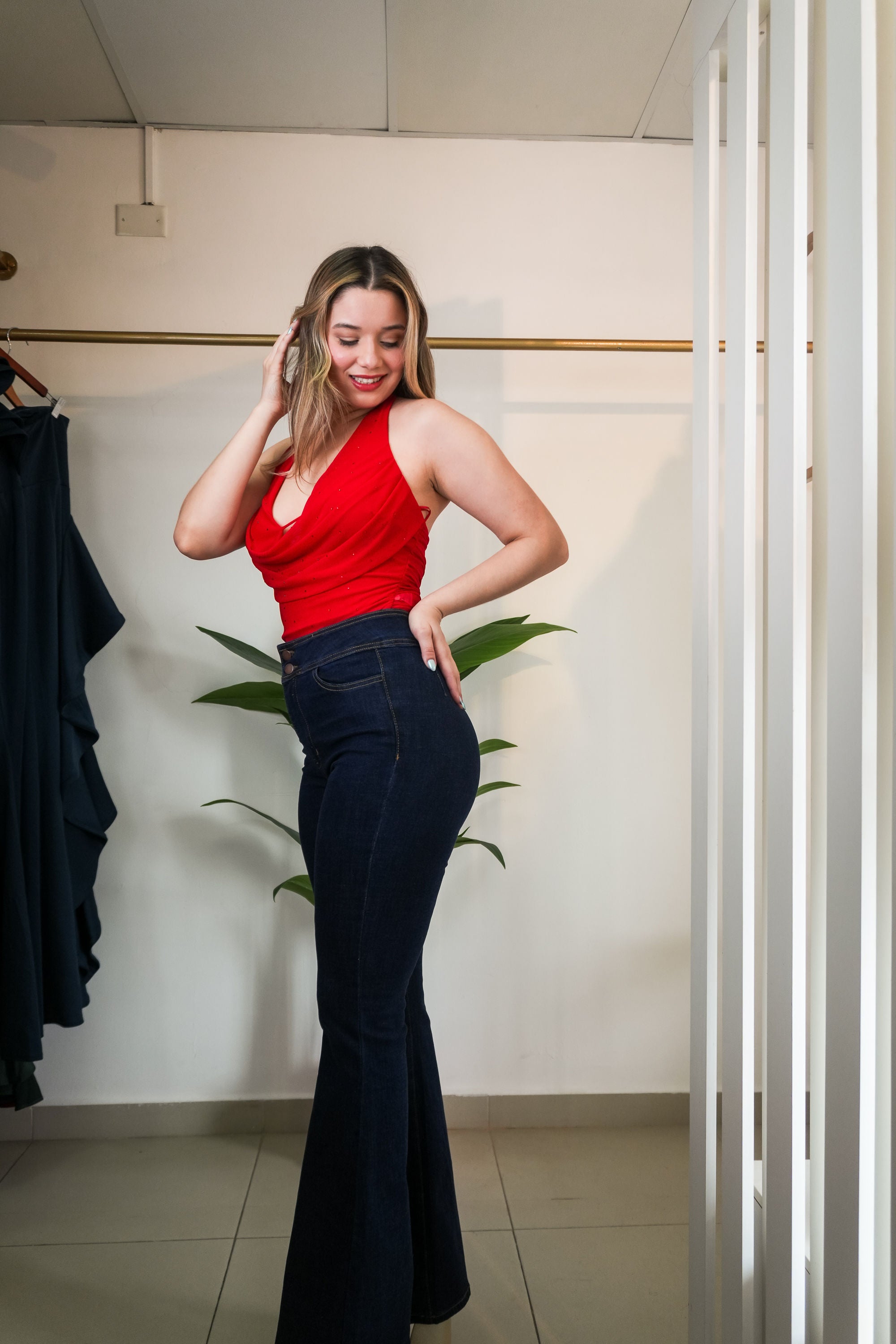 Midnight Glam Bodysuit -Red