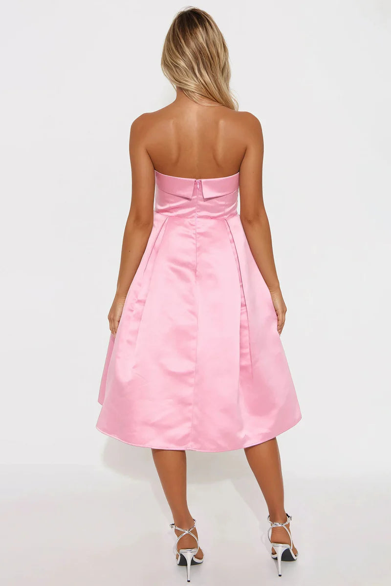 Soft Mauve Satin Midi