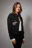 Horse Embroidered Cropped Denim Shirt