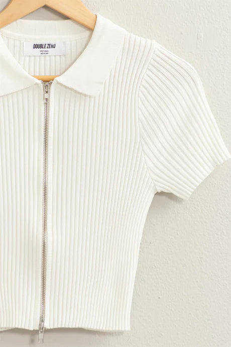 Two Way Zipper crop top