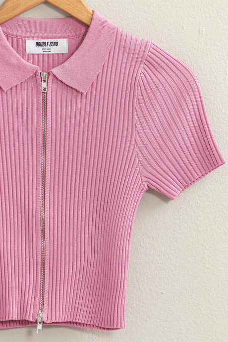 Two Way Zipper crop top