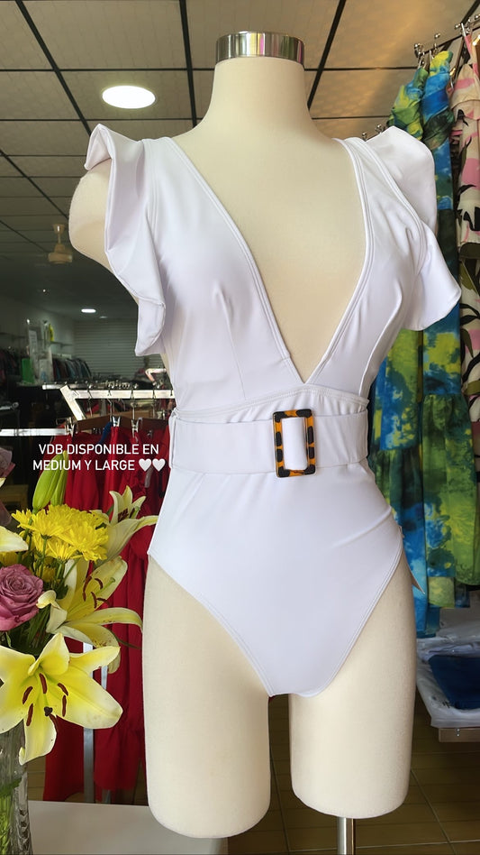 Vestido de baño entero blanco