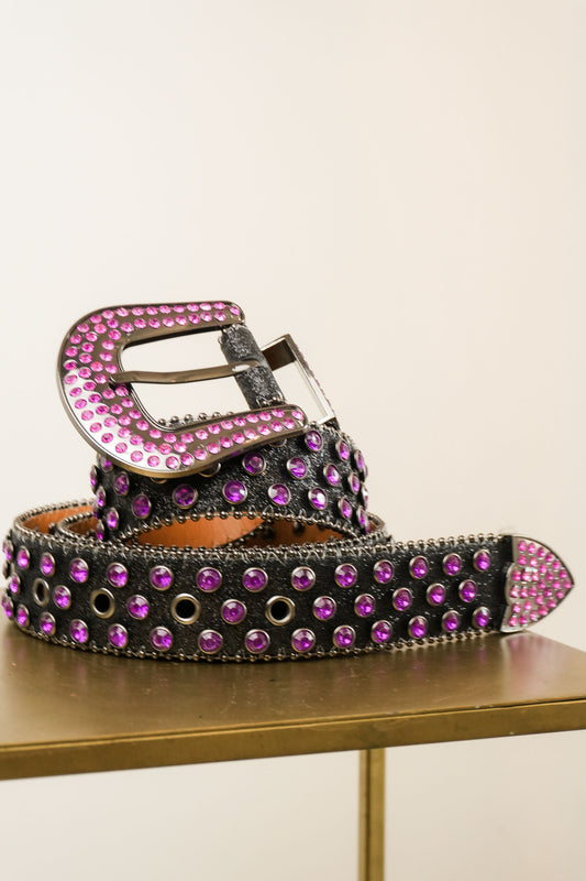 Correa vaquera morado/negro