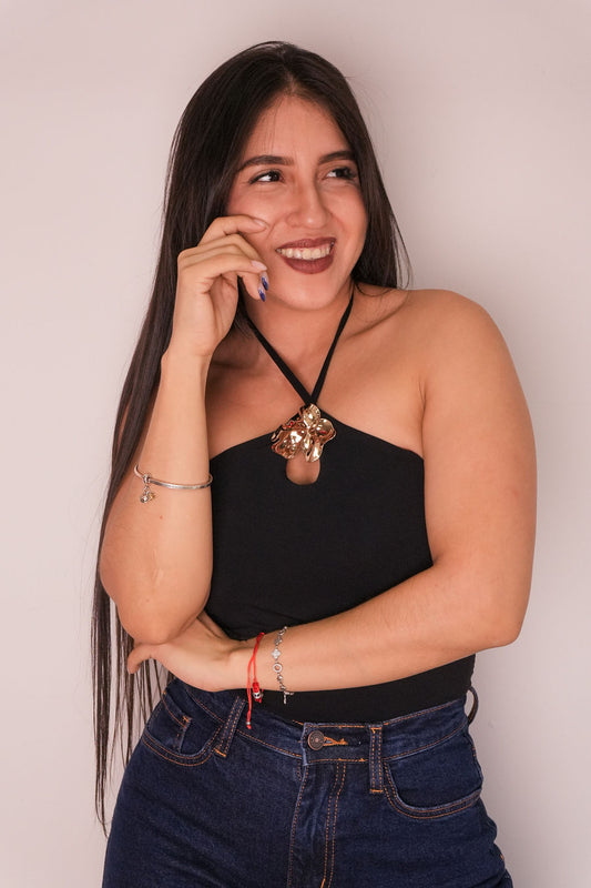 Black Golden Bodysuit