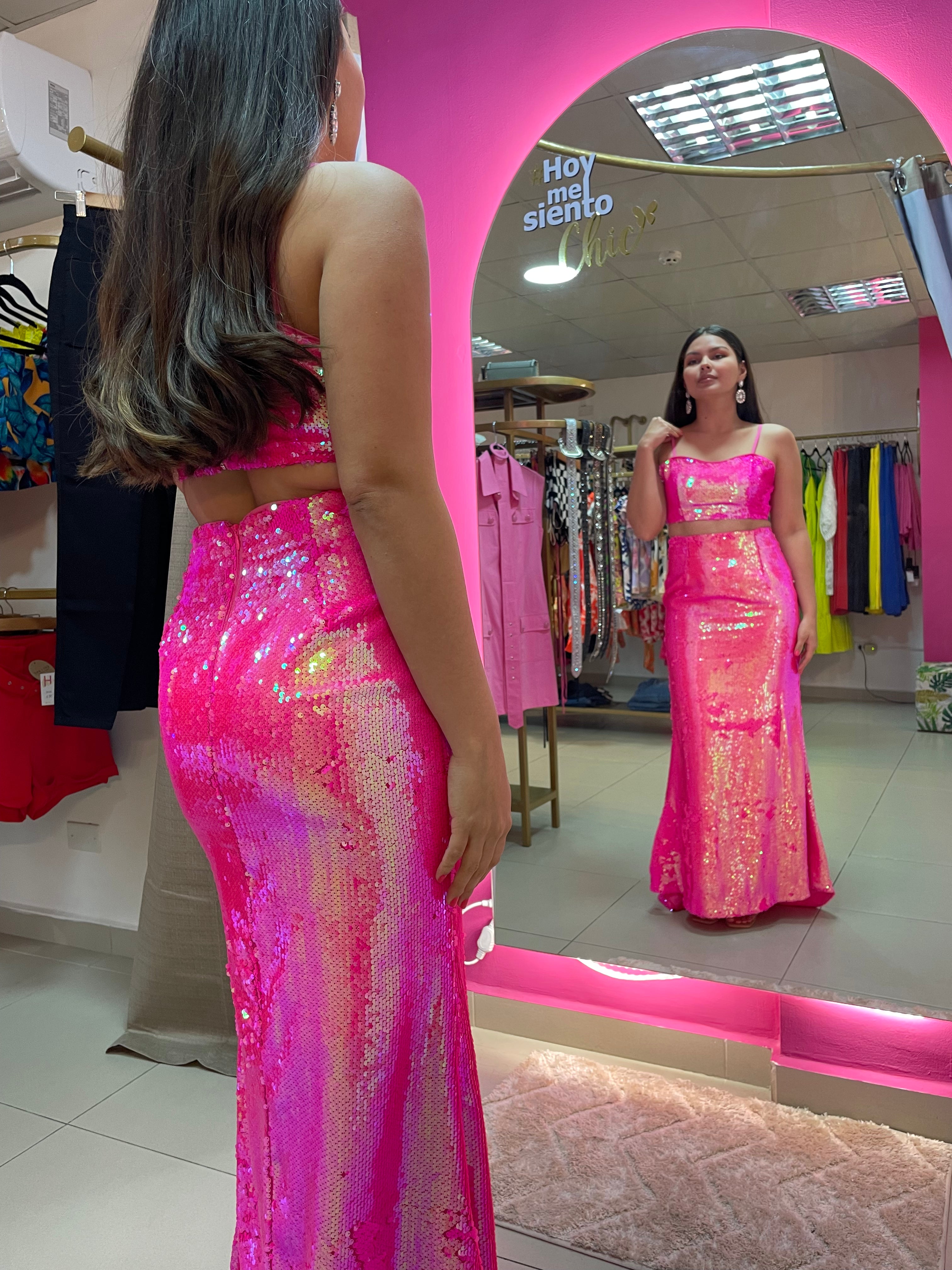 Shine All Night Sequin Skirt Set