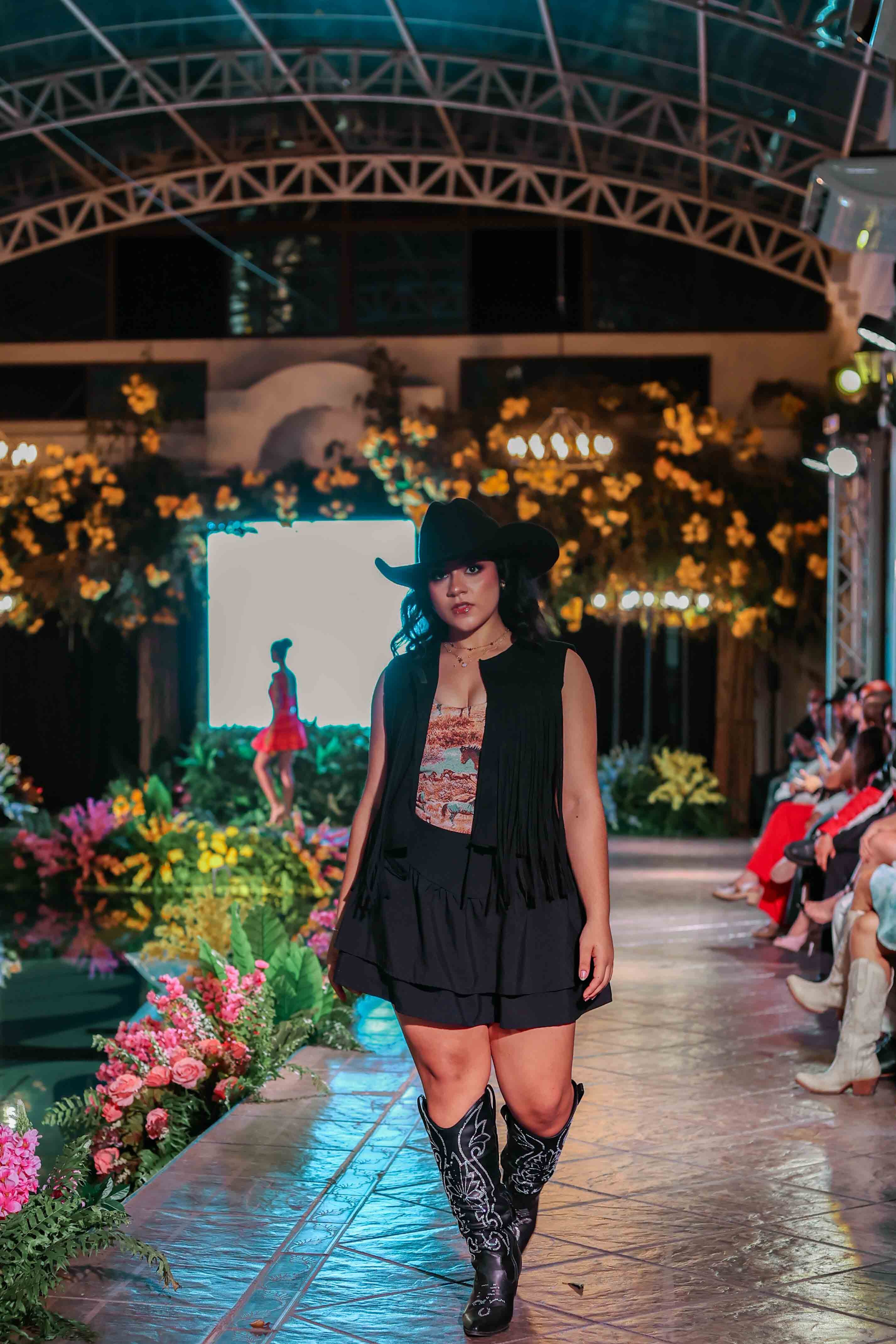 Horse Jacquard Lace-Up Corset Top