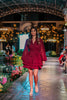 Burgundy mini dress