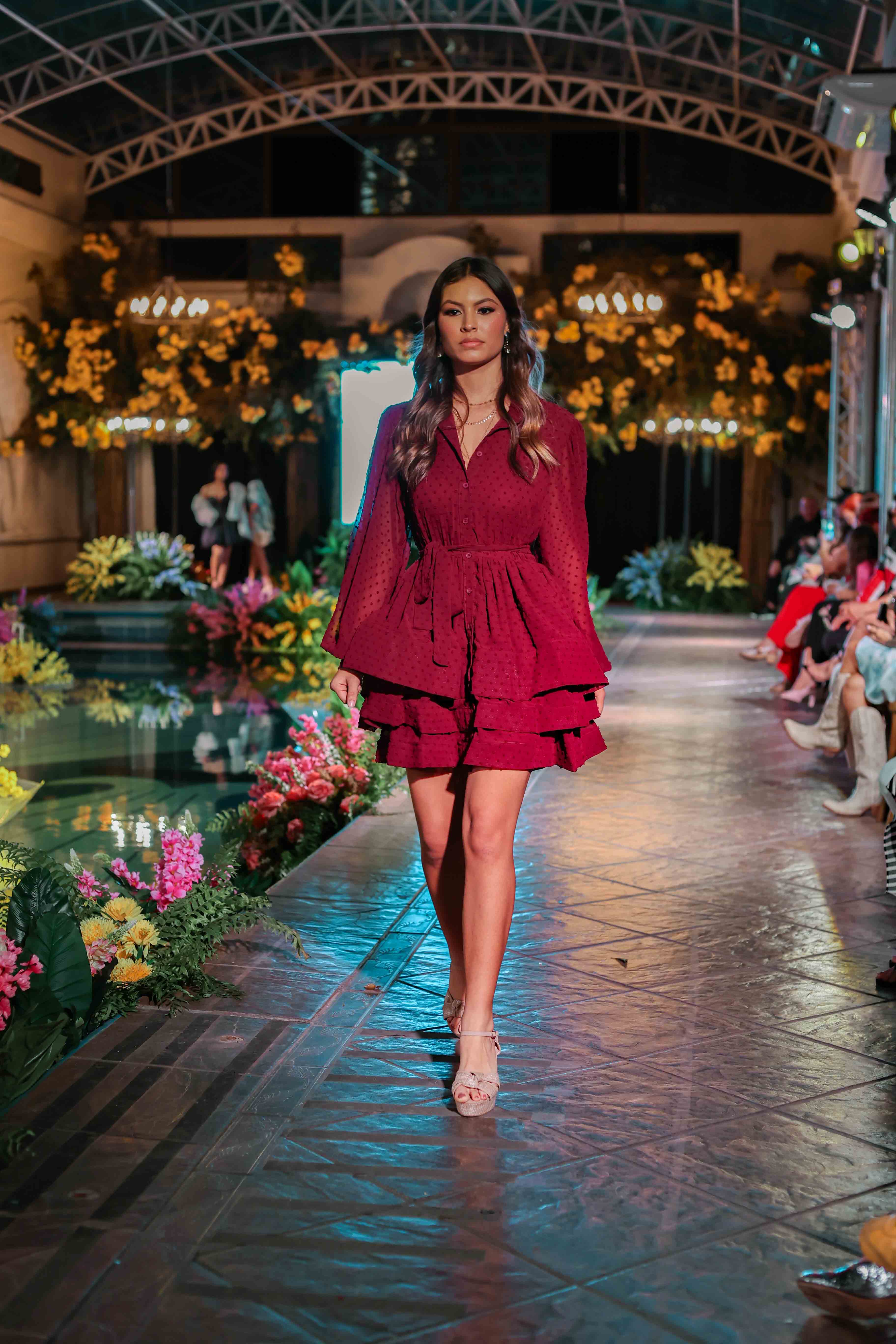 Burgundy mini dress
