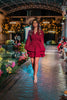 Burgundy mini dress