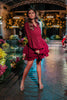 Burgundy mini dress