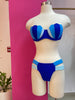 COLOR BLOCK SHELL BIKINI SWIMSUIT