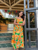 Vestido midi verde/naranja