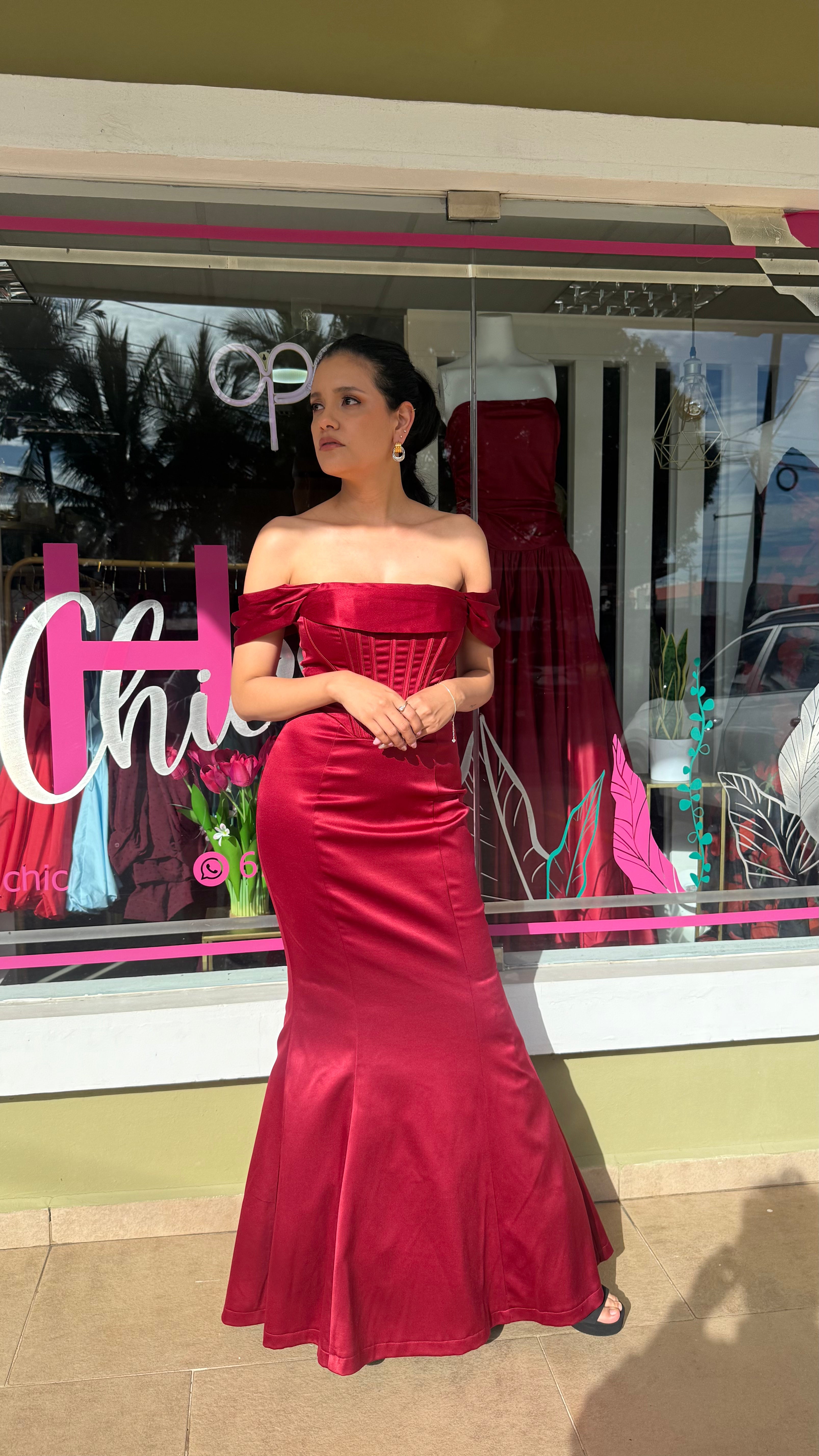 Adriana Satin Corset Gown