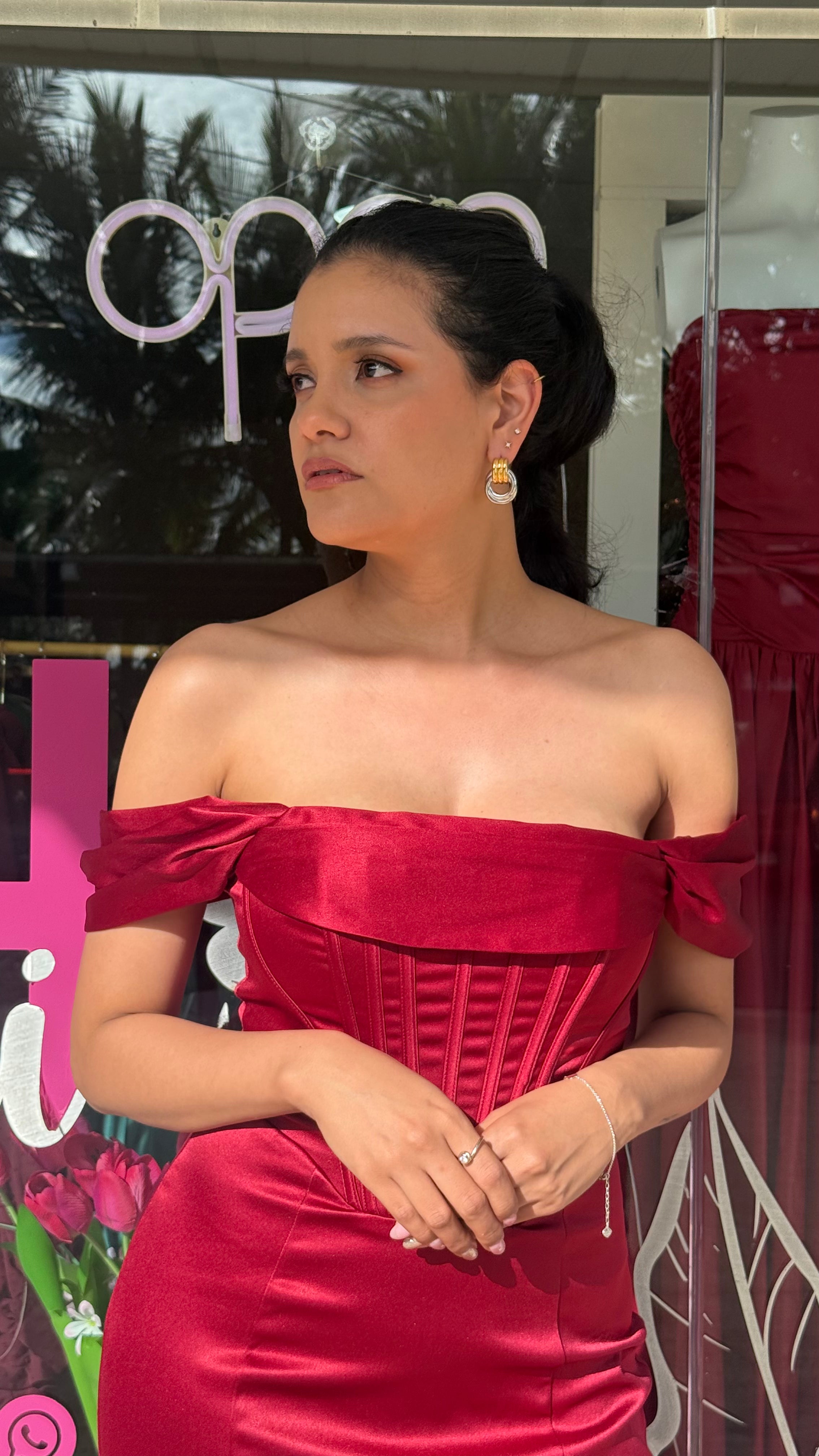 Adriana Satin Corset Gown