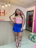 Twill Pleated Mini Skirt