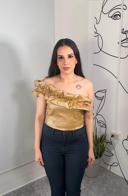 Flair Top- Gold