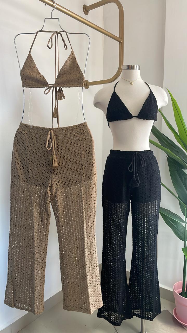 Boho Crochet Pants Set