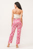 Leaf printed slim tailored pants