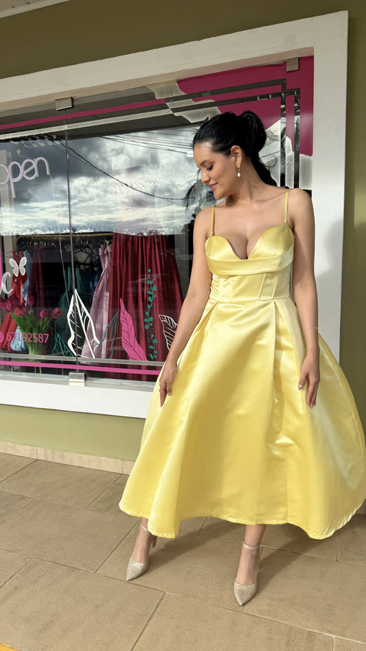 Bella Satin Midi Dress
