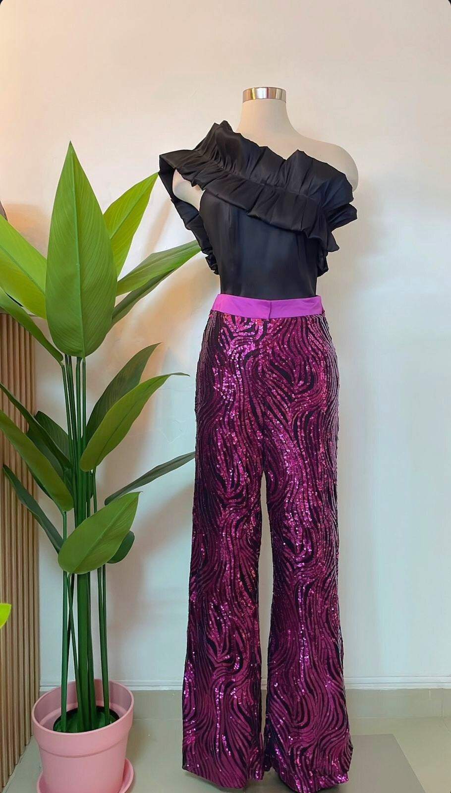 Sequin purple pants