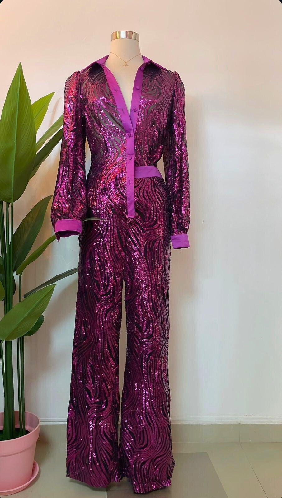 Sequin purple pants