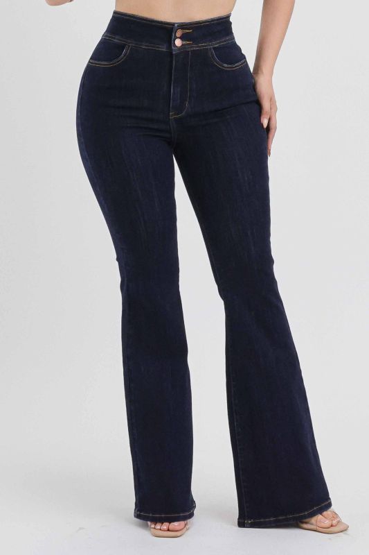 Jeans Vaqueros Slim Flare – Dark Stone