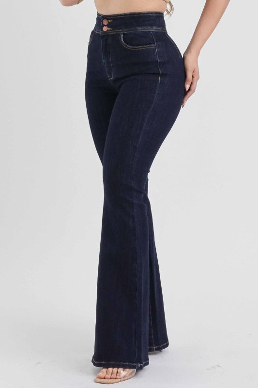 Jeans Vaqueros Slim Flare – Dark Stone