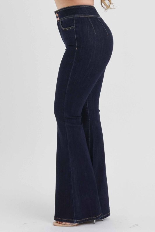 Jeans Vaqueros Slim Flare – Dark Stone