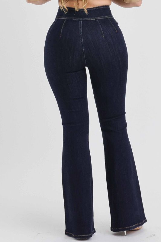 Jeans Vaqueros Slim Flare – Dark Stone