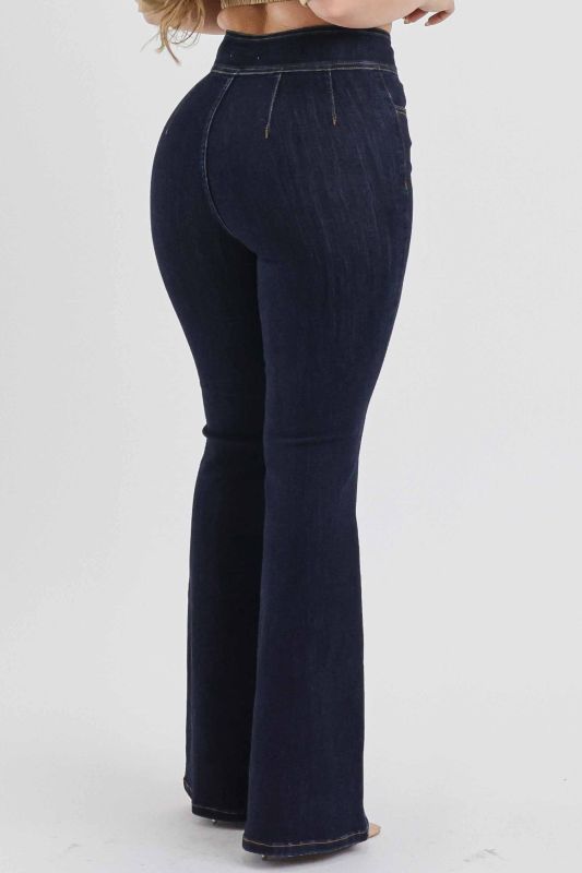 Jeans Vaqueros Slim Flare – Dark Stone