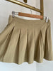 Twill Pleated Mini Skirt