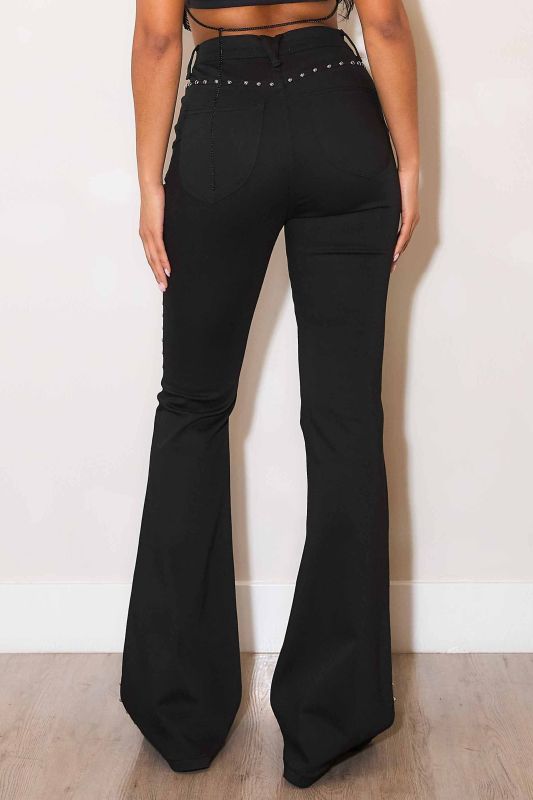 Jeans Vaqueros Flare con Studs