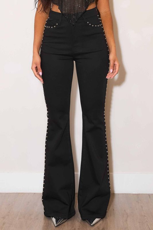 Jeans Vaqueros Flare con Studs